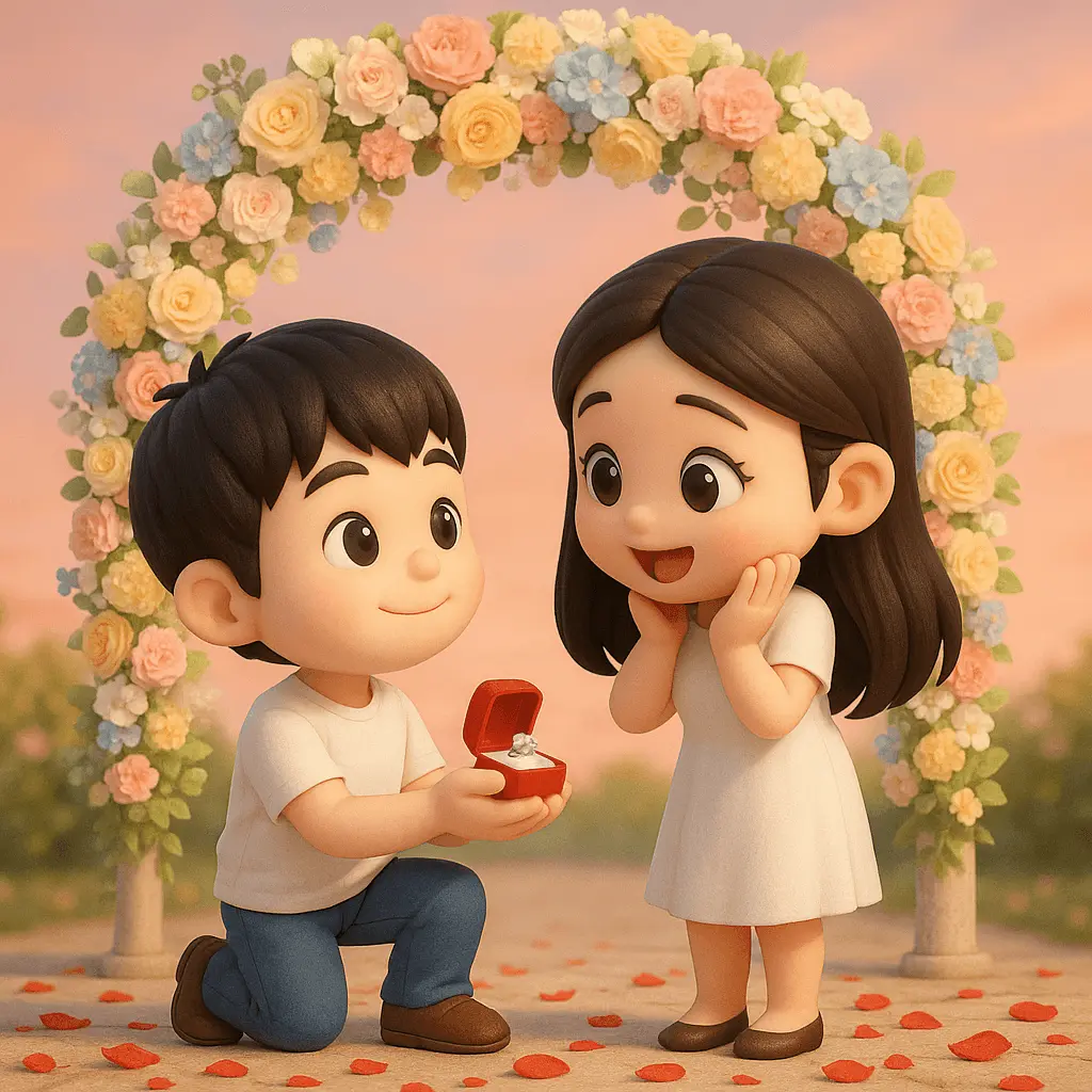 3D Chibi Proposal Scene - nano banana prompt