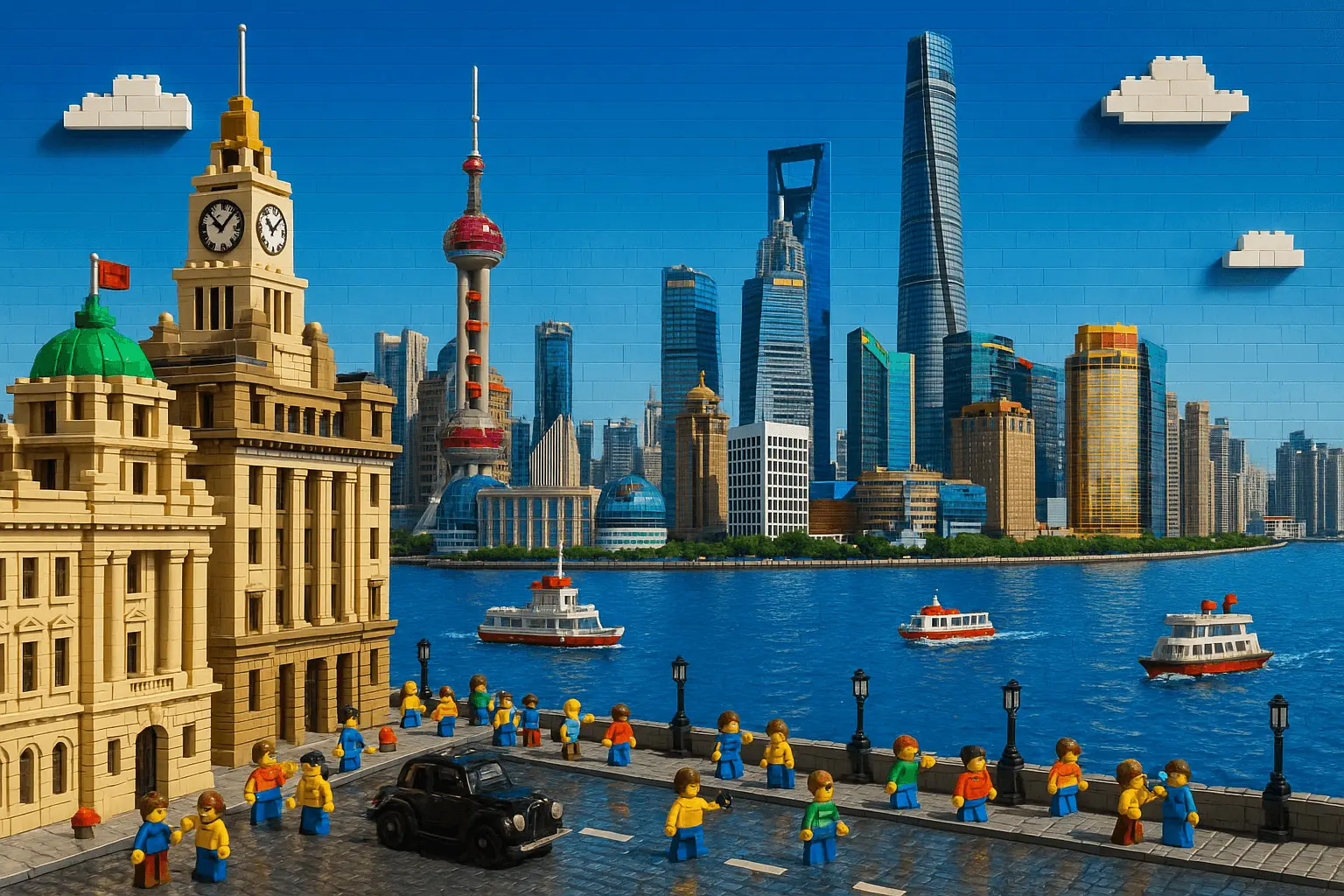 Lego Cityscape (Shanghai Bund) - nano banana prompt
