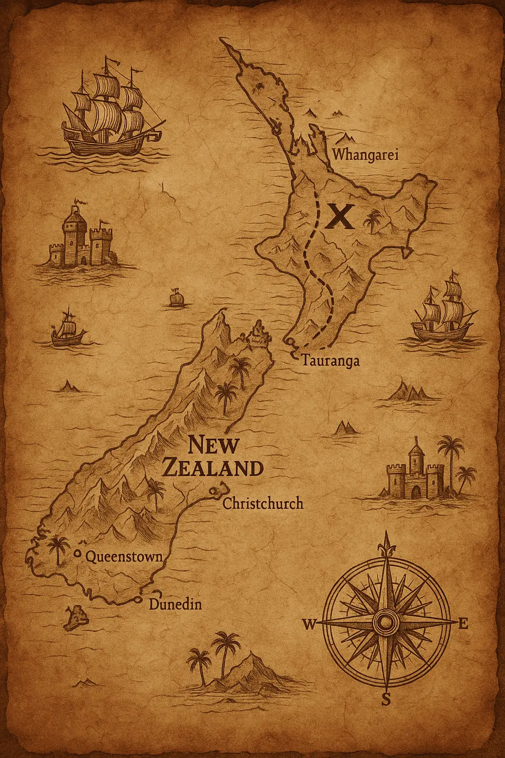 Google Maps to Ancient Treasure Map - nano banana prompt